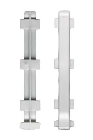 Соединитель 80мм для плинтуса серебро матовое